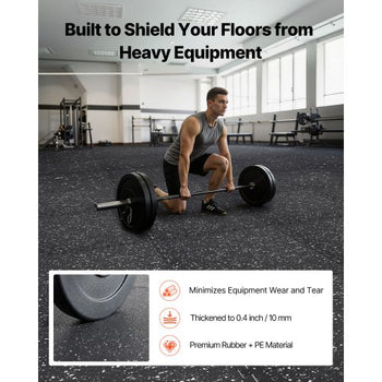 Puzzle Exercise Mat, 12 PCS Fitness Equipment Mats, 24 x 24 x 0.4 in, High-Density EVA Foam Mats Set, Interlocking Rubber Soft Tiles, Protective Floor Padding with White Dots for Home Gym Office