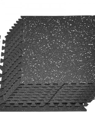 Puzzle Exercise Mat, 12 PCS Fitness Equipment Mats, 24 x 24 x 0.4 in, High-Density EVA Foam Mats Set, Interlocking Rubber Soft Tiles, Protective Floor Padding with White Dots for Home Gym Office