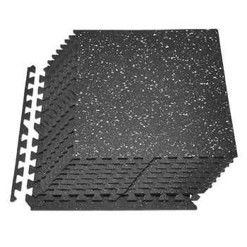 Puzzle Exercise Mat, 12 PCS Fitness Equipment Mats, 24 x 24 x 0.4 in, High-Density EVA Foam Mats Set, Interlocking Rubber Soft Tiles, Protective Floor Padding with White Dots for Home Gym Office