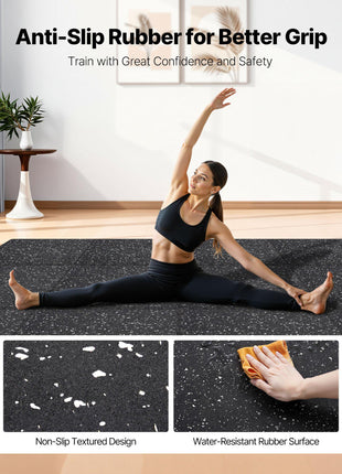 Puzzle Exercise Mat, 12 PCS Fitness Equipment Mats, 24 x 24 x 0.56 in, High-Density EVA Foam Mat Set, Interlocking Rubber Soft Tiles, Protective Floor Padding with White Dots for Home Gym Office