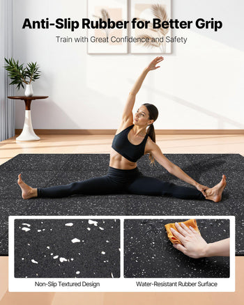 Puzzle Exercise Mat, 12 PCS Fitness Equipment Mats, 24 x 24 x 0.56 in, High-Density EVA Foam Mat Set, Interlocking Rubber Soft Tiles, Protective Floor Padding with White Dots for Home Gym Office