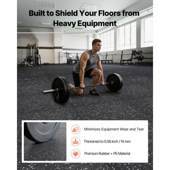 Puzzle Exercise Mat, 24 PCS Fitness Equipment Mats, 24 x 24 x 0.56 in, High-Density EVA Foam Mat Set, Interlocking Rubber Soft Tiles, Protective Floor Padding with White Dots for Home Gym Office