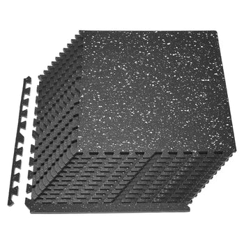 Puzzle Exercise Mat, 24 PCS Fitness Equipment Mats, 24 x 24 x 0.56 in, High-Density EVA Foam Mat Set, Interlocking Rubber Soft Tiles, Protective Floor Padding with White Dots for Home Gym Office