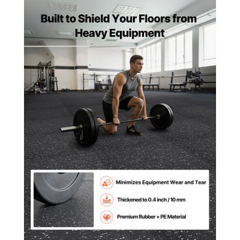 Puzzle Exercise Mat, 24 PCS Fitness Equipment Mats, 24 x 24 x 0.4 in, High-Density EVA Foam Mats Set, Interlocking Rubber Soft Tiles, Protective Floor Padding with Gray Dots for Home Gym Office