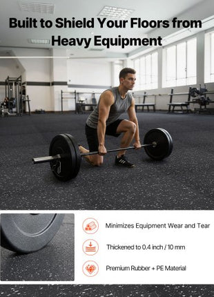 Puzzle Exercise Mat, 12 PCS Fitness Equipment Mats, 24 x 24 x 0.4 in, High-Density EVA Foam Mats Set, Interlocking Rubber Soft Tiles, Protective Floor Padding with Gray Dots for Home Gym Office