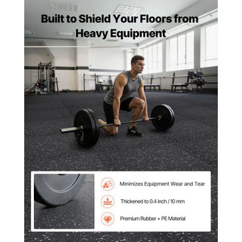 Puzzle Exercise Mat, 12 PCS Fitness Equipment Mats, 24 x 24 x 0.4 in, High-Density EVA Foam Mats Set, Interlocking Rubber Soft Tiles, Protective Floor Padding with Gray Dots for Home Gym Office