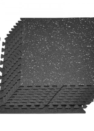 Puzzle Exercise Mat, 12 PCS Fitness Equipment Mats, 24 x 24 x 0.4 in, High-Density EVA Foam Mats Set, Interlocking Rubber Soft Tiles, Protective Floor Padding with Gray Dots for Home Gym Office