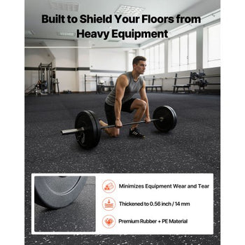 Puzzle Exercise Mat, 24 PCS Fitness Equipment Mats, 24 x 24 x 0.56 in, High-Density EVA Foam Mats Set, Interlocking Rubber Soft Tiles, Protective Floor Padding with Gray Dots for Home Gym Office