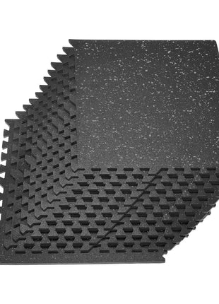 Puzzle Exercise Mat, 24 PCS Fitness Equipment Mats, 24 x 24 x 0.56 in, High-Density EVA Foam Mats Set, Interlocking Rubber Soft Tiles, Protective Floor Padding with Gray Dots for Home Gym Office