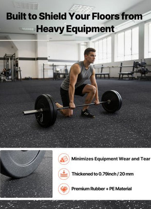 Puzzle Exercise Mat, 12 PCS Fitness Equipment Mats, 24 x 24 x 0.79 in, High-Density EVA Foam Mats Set, Interlocking Rubber Soft Tiles, Protective Floor Padding with Gray Dots for Home Gym Office