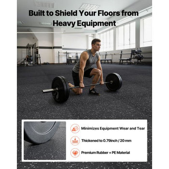 Puzzle Exercise Mat, 12 PCS Fitness Equipment Mats, 24 x 24 x 0.79 in, High-Density EVA Foam Mats Set, Interlocking Rubber Soft Tiles, Protective Floor Padding with Gray Dots for Home Gym Office