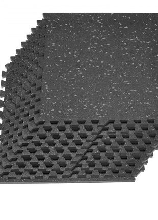 Puzzle Exercise Mat, 12 PCS Fitness Equipment Mats, 24 x 24 x 0.79 in, High-Density EVA Foam Mats Set, Interlocking Rubber Soft Tiles, Protective Floor Padding with Gray Dots for Home Gym Office