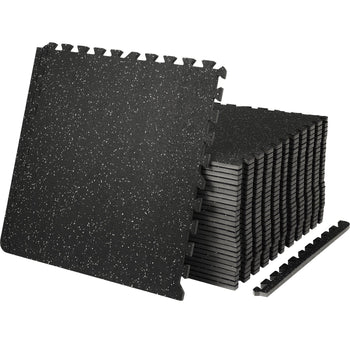 EVA Interlocking Foam Floor Mats, 0.56 in Thickened 25 Pcs Puzzle Rubber Tiles, 24 x 24 in Exercise Floor Mat for Workout & Fitness, Heavy Duty Flooring Mats for Home, Gym, Office-100 Sq Ft