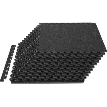 EVA Interlocking Foam Floor Mats, 0.56 in Thickened 12 Pcs Puzzle Rubber Tiles, 24 x 24 in Exercise Floor Mat for Workout & Fitness, Heavy Duty Flooring Mats for Home, Gym, Office-48 Sq Ft