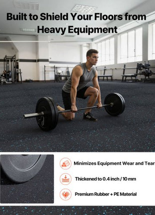 Puzzle Exercise Mat, 24 PCS Fitness Equipment Mats, 24 x 24 x 0.4 in, High-Density EVA Foam Mats Set, Interlocking Rubber Soft Tiles, Protective Floor Padding with Blue Dots for Home Gym Office