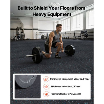 Puzzle Exercise Mat, 24 PCS Fitness Equipment Mats, 24 x 24 x 0.4 in, High-Density EVA Foam Mats Set, Interlocking Rubber Soft Tiles, Protective Floor Padding with Blue Dots for Home Gym Office