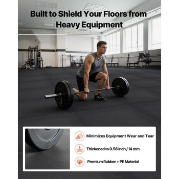 Puzzle Exercise Mat, 24 PCS Fitness Equipment Mats, 24 x 24 x 0.56 in, High-Density EVA Foam Gym Mats Set, Interlocking Rubber Soft Tiles, Protective Floor Padding for Home, Gym, Office, Black