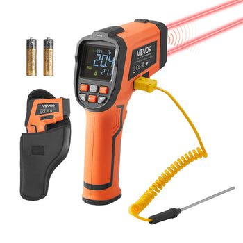 Infrared Thermometer, -22℉ to 2192℉ Dual-Mode IR Thermometer Gun with K-Type Thermocouple, Dual Laser Heat Temperature Gun Non-Contact for Cooking/Griddle/Engine/Industrial Use (Not for Human)