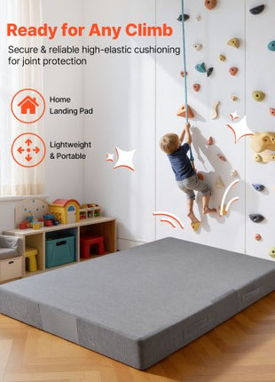 Crash Pad, 6 x 4 ft Crash Pad for Kids Sensory with Soft Thick Foam and Washable Cover, Giant Pillow Mat Large Sensory Room Equipment for Children and Adults Jumping, Play, Climbing & Gymnastics