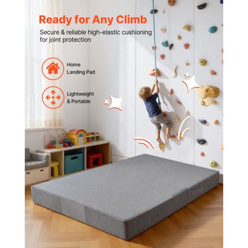 Crash Pad, 6 x 4 ft Crash Pad for Kids Sensory with Soft Thick Foam and Washable Cover, Giant Pillow Mat Large Sensory Room Equipment for Children and Adults Jumping, Play, Climbing & Gymnastics