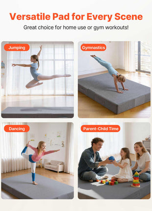 Crash Pad, 6 x 4 ft Crash Pad for Kids Sensory with Soft Thick Foam and Washable Cover, Giant Pillow Mat Large Sensory Room Equipment for Children and Adults Jumping, Play, Climbing & Gymnastics