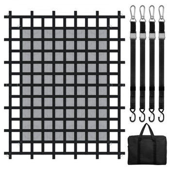 Cargo Net, 96 in x 81 in, Heavy Duty Truck Cargo Net for Truck Bed, 4 Adjustable Straps with Carabiners & S-Hooks, Wear-resistant & Weather-proof, Suitable for Pickup, Truck, Jeep, SUV, Boat