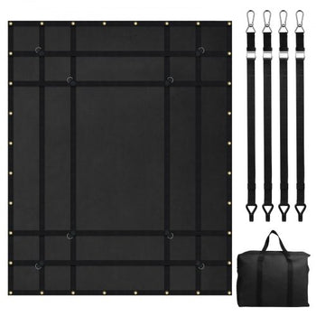Cargo Net, 72 in x 57 in, Heavy Duty Truck Cargo Net for Truck Bed, 4 Adjustable Straps with Carabiners and Rubber Coated Hooks, Durable, Suitable for Pickup, Jeep, Truck, SUV, Boat (Black)