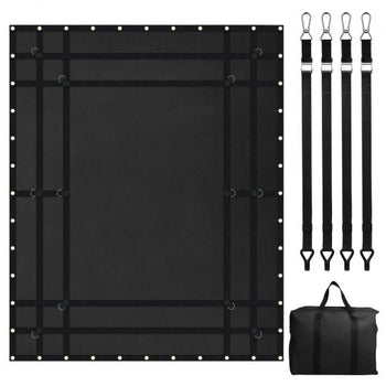 Cargo Net, 96 in x 81 in, Heavy Duty Truck Cargo Net for Truck Bed, 4 Adjustable Straps with Carabiners and Rubber Coated Hooks, Durable, Suitable for Pickup, Jeep, Truck, SUV, Boat (Black)