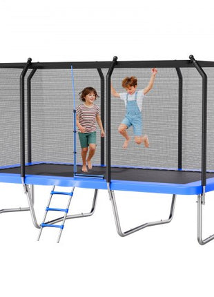 Outdoor Trampoline, 8 x 14FT Rectangle Trampoline, ASTM Approved  Recreational Trampolines with Enclosure Net, Max 265 lbs Weight Capacity, Anti-Rust Rectangular Trampolines for Kids & Adults