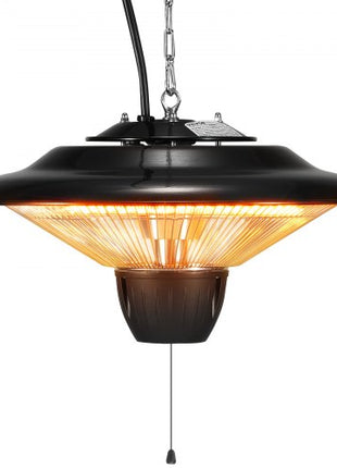 Hanging Patio Heater, 1500W Electric Space Infrared Heater, IP34 Protection with 23.6 inch Pull Cord & Adjustable Chain, for Porch,Patio,Dining Room,Studio Outdoor/Indoor