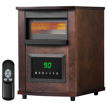Infrared Heater, 1500W Electric Space Heater with Remote Control, LED Screen & 24H Timer, Multiple Temperature Adjustable for Patio Bedroom,Living Room,Studio,Dining Room