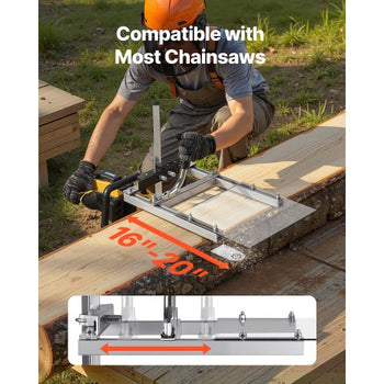 Chainsaw Mill, Portable Sawmill Fits 16-20 in Planking Milling Bar, Lumber Cross Cutting Guide Chain Saw with Shield, 0.2-11.81 in Cutting Thickness, Timber Chainsaw Mill Kit for Woodworkers