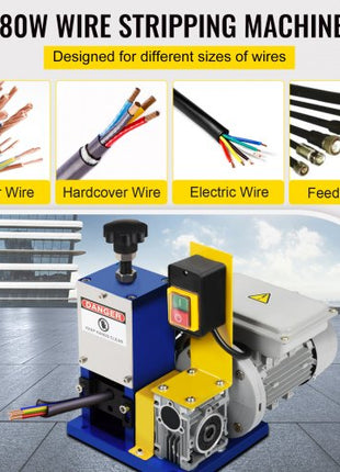 Automatic Electric Wire Stripping Machine 0.05\"-0.98\",Portable Dark Blue Wire Stripper, Wire Stripping Machine Tool for Scrap Copper Recycling (Dark Blue)