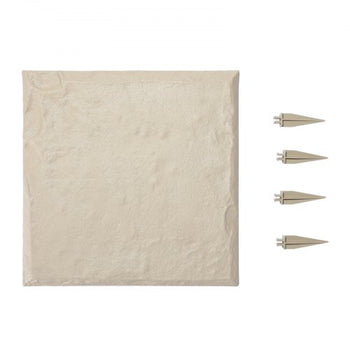 Garden Stepping Stones, 16Pcs 15.5 x 15.5 in, Decorative Stepping Stones with Stakes, Weather-Resistant Plastic Pathway Pavers, Smooth Surface, Outdoor Walkway for Lawn Patio Landscape, Beige
