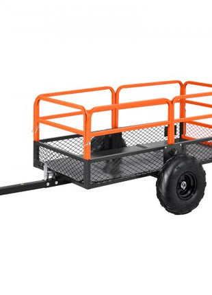 Garden Utility Trailer, 22 Cu. Ft. & 1600lbs, ATV UTV Trailer, Tow Behind Steel Dump Trailers, Removable Rear Panel, Heavy Duty Pull Behind Yard Trailers for Lawn Mower Tractor Garden Waste