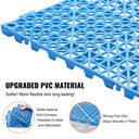 Blue upgraded PVC interlocking floor mat, soft, anti-corrosion, and durable with strong grip for secure placement.
