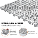 Gray upgraded PVC flooring tile with anti-corrosion features, designed for a strong grip and durability.