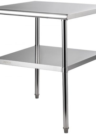 Stainless Steel Prep Table, 30 x 30 x 36 Inch, 800lbs Load Capacity Heavy Duty Metal Worktable with Adjustable Undershelf & Feet, Commercial Workstation for Kitchen Garage Restaurant Backyard