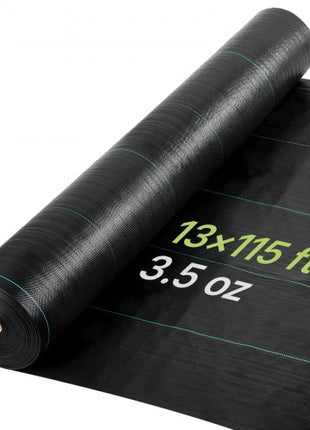 Weed Barrier Fabric Heavy Duty, 13x115FT 3.5oz Landscape Fabric, Woven Weed Blocker Fabrics, Garden Fabrics Weeds Barrier, Weeds Control Ground Cover, Geotextile Webbing, Gardening Mat, Black