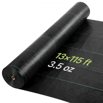 Weed Barrier Fabric Heavy Duty, 13x115FT 3.5oz Landscape Fabric, Woven Weed Blocker Fabrics, Garden Fabrics Weeds Barrier, Weeds Control Ground Cover, Geotextile Webbing, Gardening Mat, Black