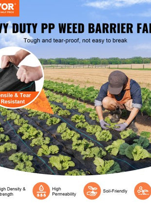 5FTx250FT Premium Heavy Duty Weed Barrier Landscape Fabric, 5OZ Woven Geotextile Fabric Under Gravel, High Permeability for Weed Blocker Weed Mat, Driveway Fabric, Weed Control Garden Cloth