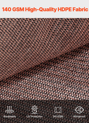 90% Sun Shade Cloth, 8 x 12 ft Pergola Shade Cover with Stainless Steel Grommets, Sun Shades Canopy Privacy Screen with 140 GSM HDPE Material, for Outdoor, Patio, Garden, and Backyard (Brown)