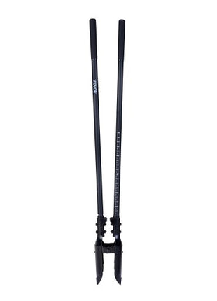 Post Hole Digger, Heavy Duty Post Hole Digger with Fiberglass Handle, Manual Hole Digger with Scale Markings and Metal Blade, Post Hole Digger Tool for Digging Gardening and Outdoors, 57.5-Inch