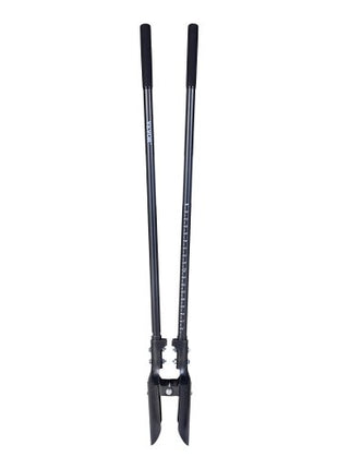 Post Hole Digger, Heavy Duty Post Hole Digger with Carbon Steel Handle, Manual Hole Digger with Scale Markings and Metal Blade, Post Hole Digger Tool for Digging Gardening Outdoors, 57.5-Inch