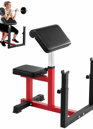 Weight Bench with Leg Extension, Strength Training Benches, Max load 440 LBS Home Gym Bench Fitness Equipment, Seated Arm Isolated Barbell Dumbbell Bicep Station, Workout Bench for Home Gym