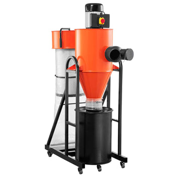 Dust Collector, 763 CFM 1 Micron Cyclone Dust Collector, 1.5HP Dusts Collection System with 12.5-Gallon Dust Collector Bag & Base Stand, Smart Cyclone Separation, Dusts Separator for Woodworking