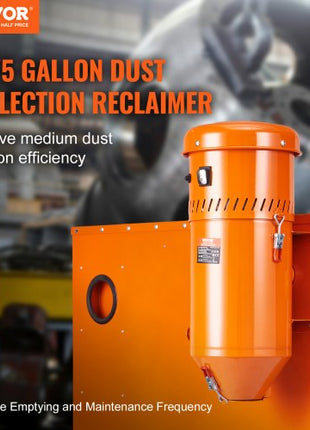 Dust Collection System: 1.6-HP Dust Collector Media Reclaimer with 1.8 Gallon Capacity - Universal Fit for Sandblaster Cabinets and Media Blasters