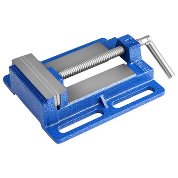 Drill Press Vise, 6 Inch Jaw Width, Portable Bench Vise, Slotted Base for Easy Installation, Durable Cast Iron Construction, Workbench Vice, for Woodworking, Metalworking, Drilling, and Cutting