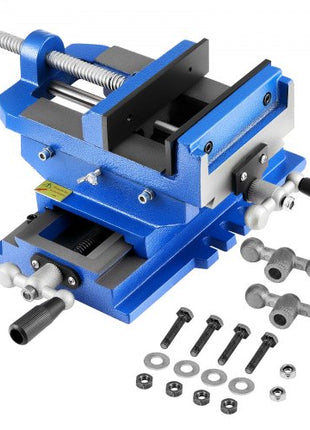 Cross Slide Drill Press Vise, 6 Inch Jaw Width, 2 Way X-Y Axis Bench Vise, 5.7 Inch Max Jaw Opening, Heavy Duty Cast Iron, Workbench Vice Clamp, for Woodworking Drilling CNC Milling Machine