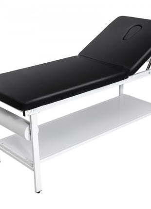 Medical Exam Table, 500LBS Loading Medical Examination Bed with 0°40° Adjustable Backrest, Physical Therapy Exam Table with Storage Shelf & Paper Roll Dispenser for Hospital Clinic Rehab Center